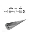 Kabel Xlc rem a binnen 3.00 2 nipp rvs brx87